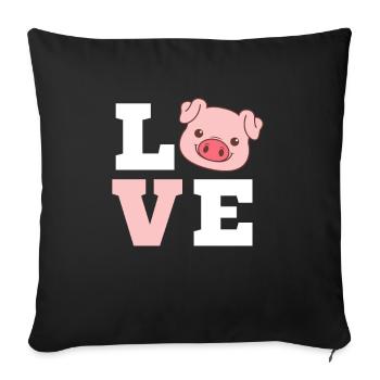 Cochon - Housse de coussin décorative 45 x 45 cm - noir - Devant