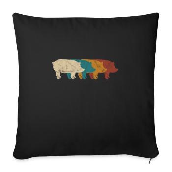 Pig Pig PigLet Sow Pigs Gift - Sofa pillowcase 17,3'' x 17,3'' (45 x 45 cm) - black - Front