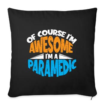 Ambulancier paramédical Sauvetage Ems Emt - Housse de coussin décorative 45 x 45 cm - noir - Devant