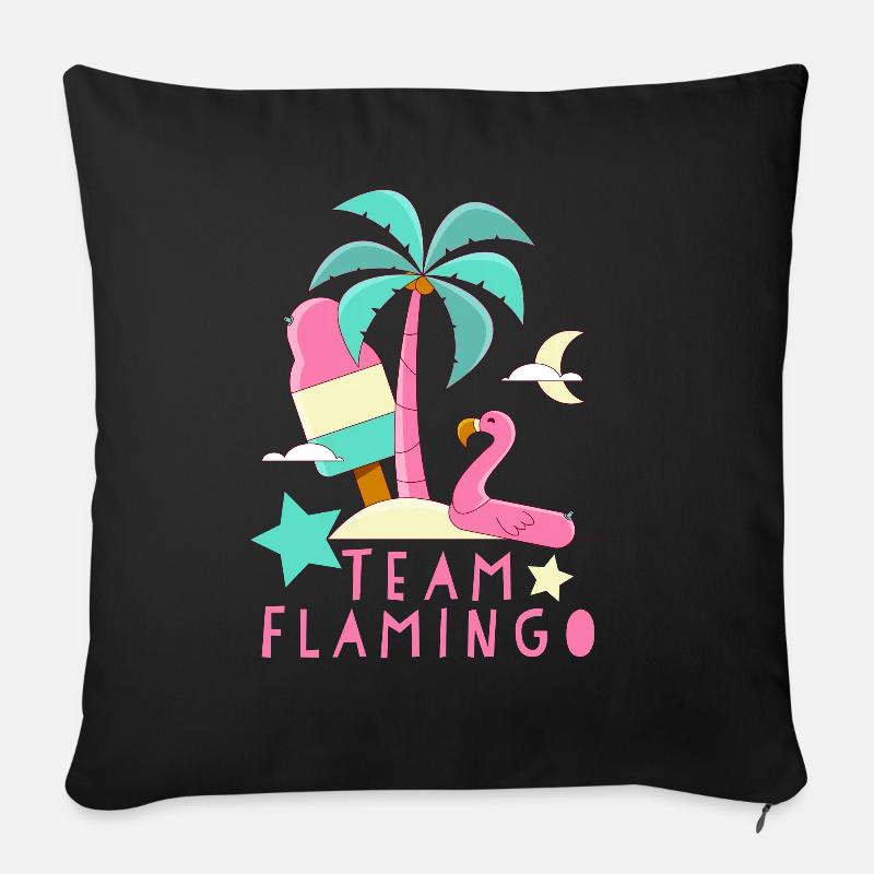 Team Flamingo - Sofakissenbezug 45 x 45 cm - Schwarz
