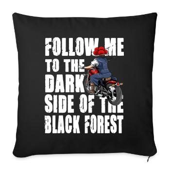 Black Forest Biker Lady Schwarzwald Motorrad - Sofakissenbezug 45 x 45 cm - Schwarz - Vorne