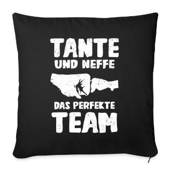 Tante & Neffe das perfekte Team - Sofakissenbezug 45 x 45 cm - Schwarz - Vorne