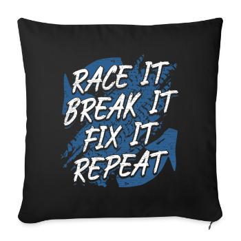 Motorsport Geschenk Autorennen - Sofakissenbezug 45 x 45 cm - Schwarz - Vorne