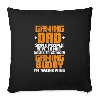 Father Gaming - Sofa pillowcase 17,3'' x 17,3'' (45 x 45 cm) - black - Front