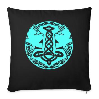 Raben Wikinger Krähen Schmuck Rabe - Sofakissenbezug 45 x 45 cm - Schwarz - Vorne
