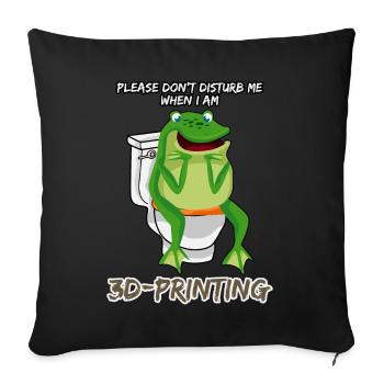 3D Printer Frog pooping 3D printer - Sofa pillowcase 17,3'' x 17,3'' (45 x 45 cm) - black - Front