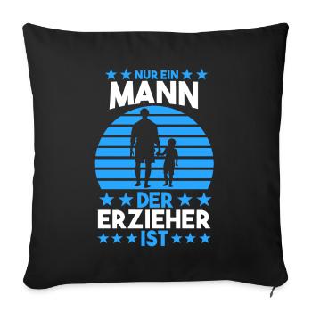 Kindergärtner Erzieher - Sofakissenbezug 45 x 45 cm - Schwarz - Vorne