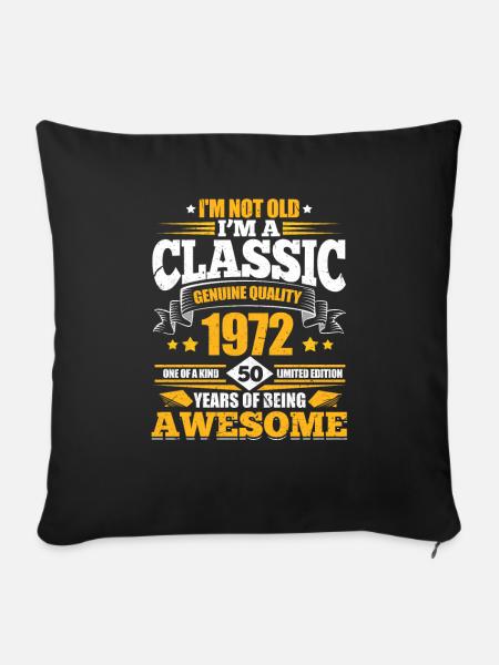 1972 - Sofakissenbezug 45 x 45 cm - Schwarz