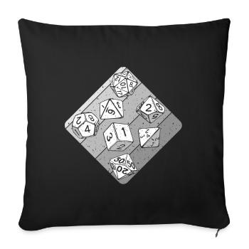 RPG Pen And Paper W20 Dice Role Playing Game Geek Dice - Sofa pillowcase 17,3'' x 17,3'' (45 x 45 cm) - black - Front