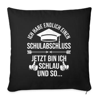 Abschluss Schulabschluss Abi Realschule Abitur - Sofakissenbezug 45 x 45 cm - Schwarz - Vorne