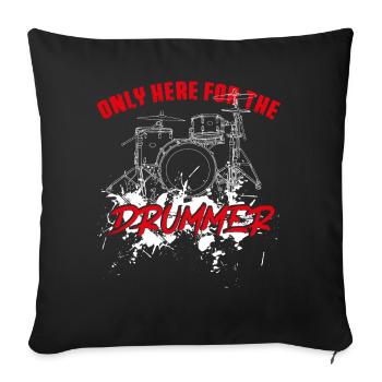 Drummer Drum Set Girl Girlfriend - Sofakissenbezug 45 x 45 cm - Schwarz - Vorne