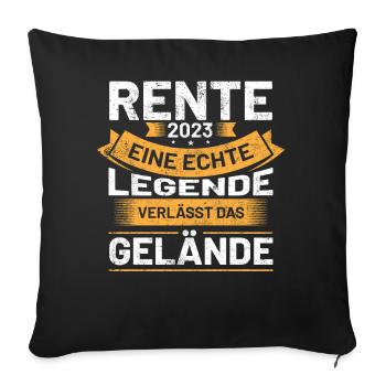 Rentner Rente 2023 | Rentner Sprüche - Sofakissenbezug 45 x 45 cm - Schwarz - Vorne