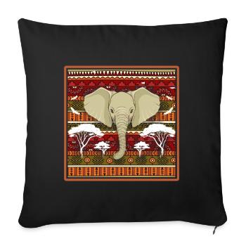 Elefant - Sofakissenbezug 45 x 45 cm - Schwarz - Vorne