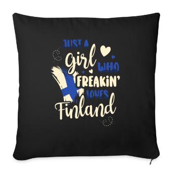 Finlande Tshirt Finlande Scandinavie - Housse de coussin décorative 45 x 45 cm - noir - Devant