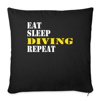 manger sommeil plongée répéter - Housse de coussin décorative 45 x 45 cm - noir - Devant