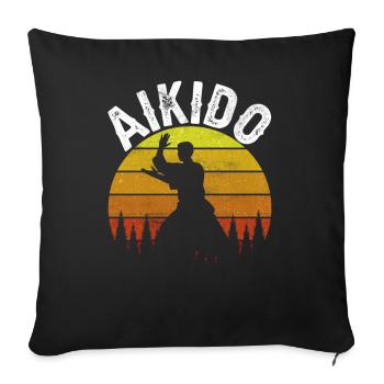 Aikido Martial Arts Fighter Martial Arts Lovers - Sofa pillowcase 17,3'' x 17,3'' (45 x 45 cm) - black - Front
