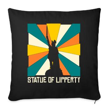 Hermannsdenkmal Retro Detmold Lippe - Sofakissenbezug 45 x 45 cm - Schwarz - Vorne