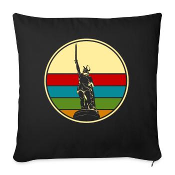 Hermann Monument Retro Lippe Detmold - Housse de coussin décorative 45 x 45 cm - noir - Devant