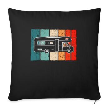 Motorhome Retro - Sofa pillowcase 17,3'' x 17,3'' (45 x 45 cm) - black - Front