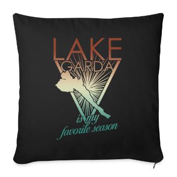 Gardasee Lake Garda Lago di Garda - Sofa pillowcase 17,3'' x 17,3'' (45 x 45 cm) - black - Front