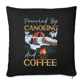Canoe Canoeing Coffee Powered By - Sofa pillowcase 17,3'' x 17,3'' (45 x 45 cm) - black - Front