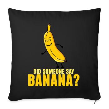 Bananen Banane - Sofakissenbezug 45 x 45 cm - Schwarz - Vorne