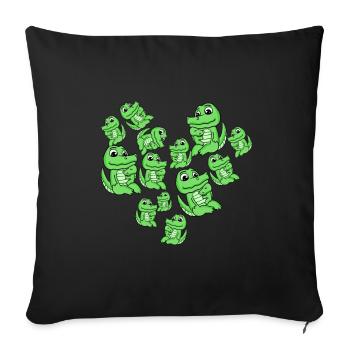 Crocodile Family - Crocodile with Baby - Crocodile - Sofa pillowcase 17,3'' x 17,3'' (45 x 45 cm) - black - Front