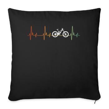 Retro Downhill Bike Heartbeat - Sofa pillowcase 17,3'' x 17,3'' (45 x 45 cm) - black - Front