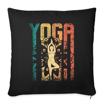 Retro Vintage Yoga - Sofa pillowcase 17,3'' x 17,3'' (45 x 45 cm) - black - Front