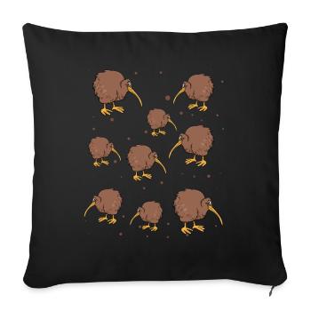Kiwi birds I Kiwi bird lovers I - Sofa pillowcase 17,3'' x 17,3'' (45 x 45 cm) - black - Front