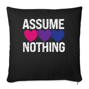 Bisexual Bi Pride Flag Assume - Sofa pillowcase 17,3'' x 17,3'' (45 x 45 cm) - black - Front