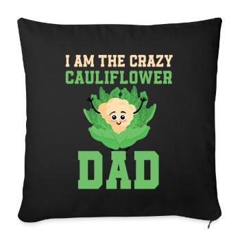 Papa chou-fleur - Housse de coussin décorative 45 x 45 cm - noir - Devant