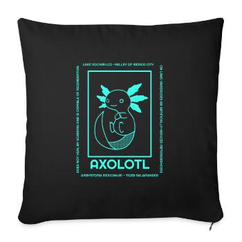 Axolotl Streetwear Illustration Défenseur des droits des animaux Adolescents - Housse de coussin décorative 45 x 45 cm - noir - Devant