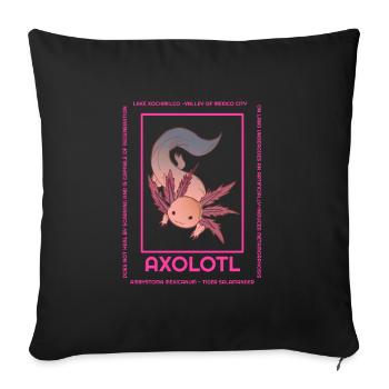 Axolotl Infographic Illustration Cute Pets - Sofa pillowcase 17,3'' x 17,3'' (45 x 45 cm) - black - Front