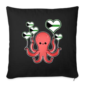Octopus Balloon Demiromantic Pride - Housse de coussin décorative 45 x 45 cm - noir - Devant