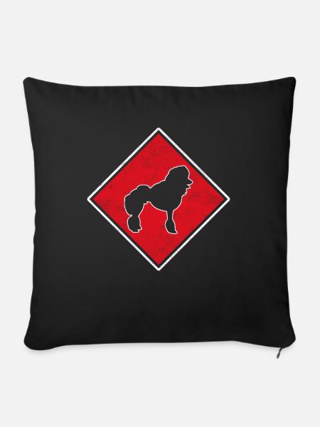 Pudel Logo - Sofakissenbezug 45 x 45 cm - Schwarz