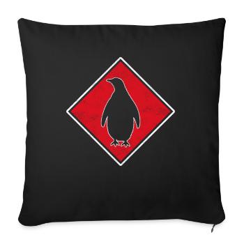 Logo du pingouin - Housse de coussin décorative 45 x 45 cm - noir - Devant