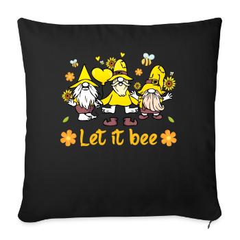 Let It Bee Bee - Sofakissenbezug 45 x 45 cm - Schwarz - Vorne