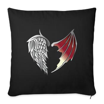 Devil Angel Wings Heaven and Hell Gift Idea - Sofa pillowcase 17,3'' x 17,3'' (45 x 45 cm) - black - Front