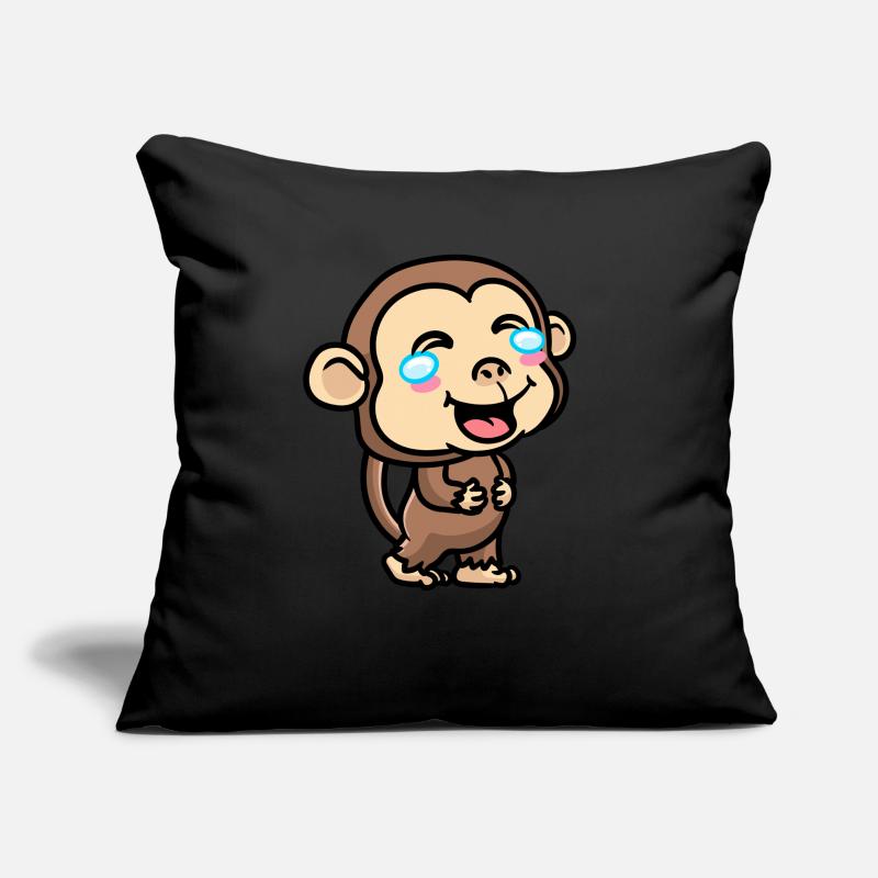 Émoticône de singe Emotion Monkey Lover Housse de coussin décorative 45 x 45 cm