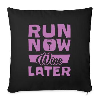 Jogger Runner Marathon Jogging Ski de fond - Housse de coussin décorative 45 x 45 cm - noir - Devant