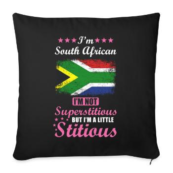 Südafrikanerin Geschenk lustiger Spruch Südafrika - Sofakissenbezug 45 x 45 cm - Schwarz - Vorne