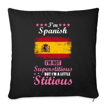 Spaniard Gift funny saying Spain - Sofa pillowcase 17,3'' x 17,3'' (45 x 45 cm) - black - Front