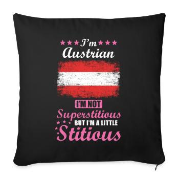 Austrian Mrs. Superstitious Stitious - Sofa pillowcase 17,3'' x 17,3'' (45 x 45 cm) - black - Front