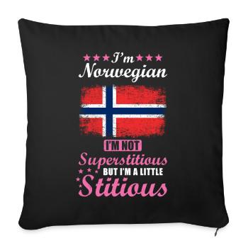 Norwegerin Geschenk lustiger Spruch Norwegen - Sofakissenbezug 45 x 45 cm - Schwarz - Vorne