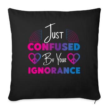 Bisexual Bi Pride Flag Just - Sofa pillowcase 17,3'' x 17,3'' (45 x 45 cm) - black - Front