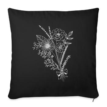 Wildflowers - Sofa pillowcase 17,3'' x 17,3'' (45 x 45 cm) - black - Front