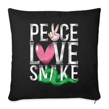 Serpent Serpent Fille Vintage Paix - Housse de coussin décorative 45 x 45 cm - noir - Devant