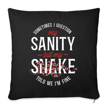 Snake Serpent Sometimes I Question - Sofakissenbezug 45 x 45 cm - Schwarz - Vorne