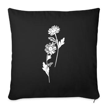 Wildflowers - Sofa pillowcase 17,3'' x 17,3'' (45 x 45 cm) - black - Front